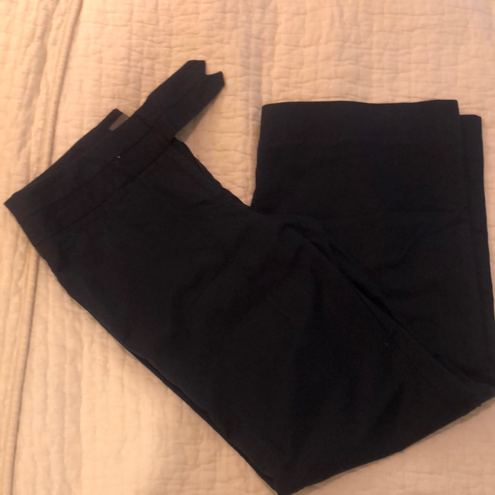 Kristen Davis Size 6 Navy linen/cotton wide leg trouser dress pants
